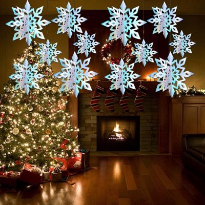 Okrasna 3D Girlanda s Snežinkami (6 kosov) | HOLOFLAKE