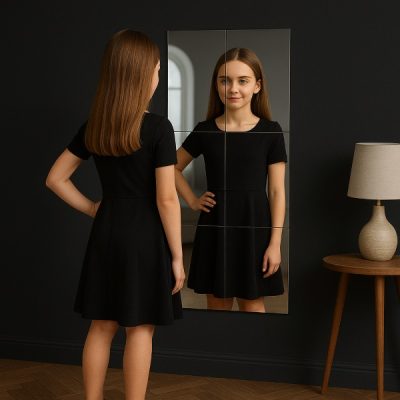 Samolepilna ogledala s HD jasnostjo (4 kosi, 30x30 cm) | MIRRAZE